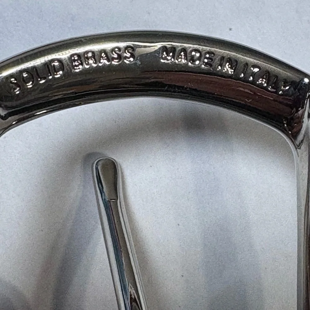 Bobby Jones Men's Black Leather Belt w White Stitching. USA,Italian Brass Buckle
